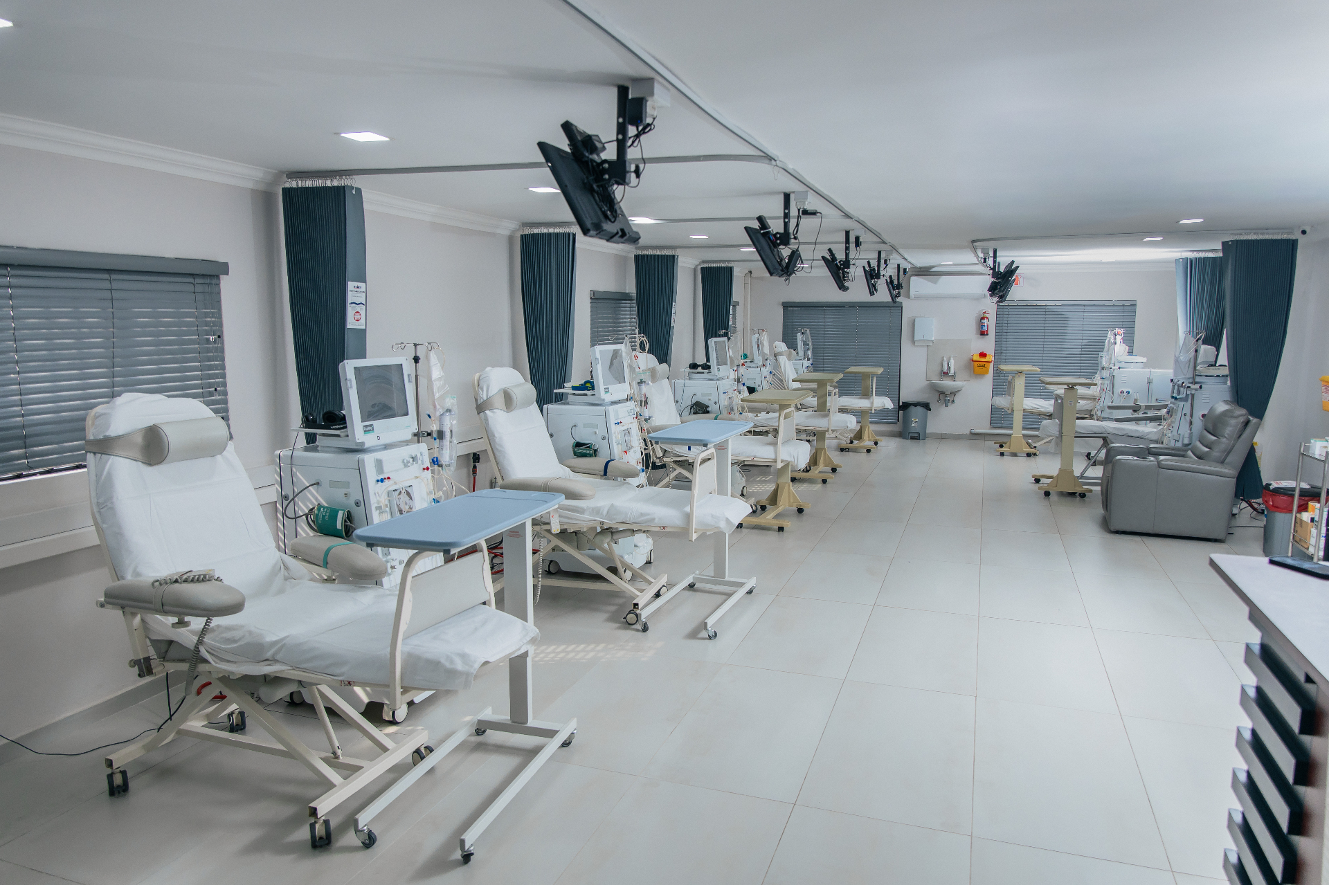 Wide interior view of Leru Renal Services with natural light